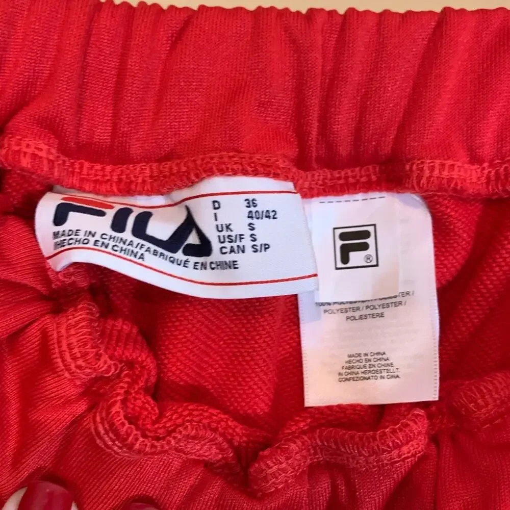 FILA NEW NWT Violeta Red and Yellow Retro Style Mini Skirt Womens Size Small